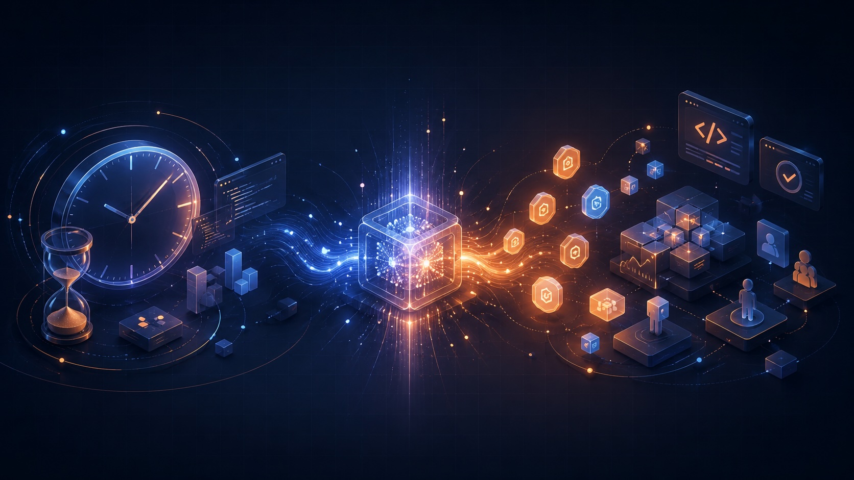 AI és token alapú munkavégzés illusztrációja